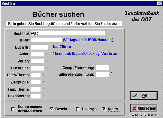 Suchmaske: Bcher suchen