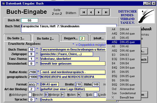 Bucheingabe, Seite 2